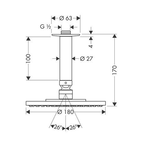 Верхний душ Hansgrohe Raindance (27472000)