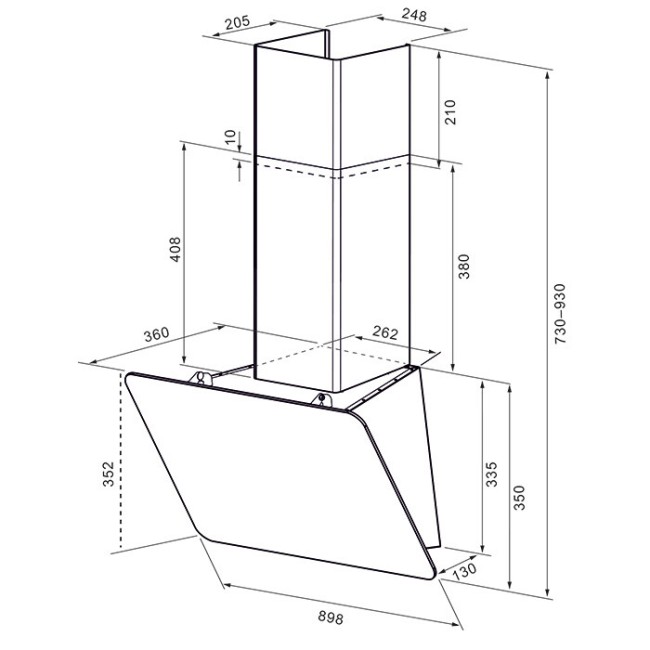Каминная вытяжка Krona Liora 900 white S Каминная вытяжка Krona Liora 900 white S