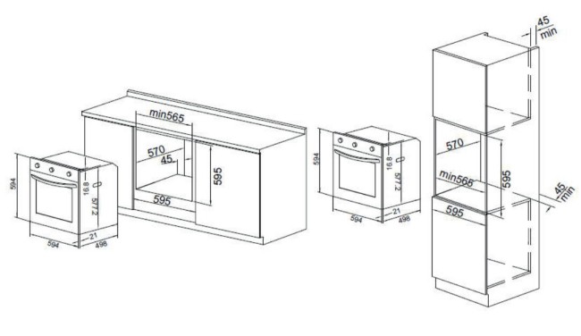 Встраиваемый электрический духовой шкаф Monsher MOE 6006 Noir