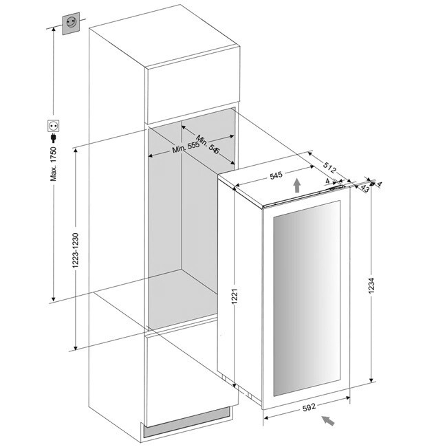 Винный шкаф Dunavox DAVG-72.185DSS.TO