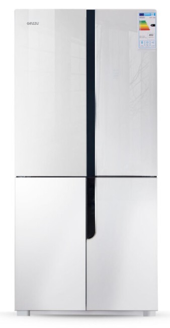 Холодильник Ginzzu NFK-500 белое стекло