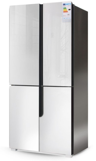 Холодильник Ginzzu NFK-500 белое стекло