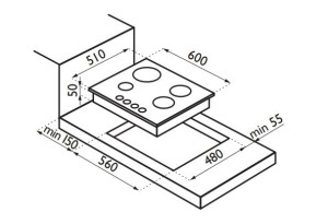 Встраиваемая газовая варочная панель Ardesia F 6V4 GT X Встраиваемая газовая варочная панель Ardesia F 6V4 GT X