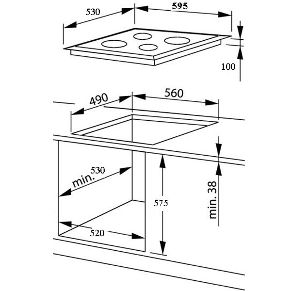 Встраиваемая газовая варочная панель Ricci RGN-KA4009IX
