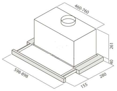 Встраиваемая вытяжка Jetair Betta 60/GR/BK Встраиваемая вытяжка Jetair Betta 60/GR/BK