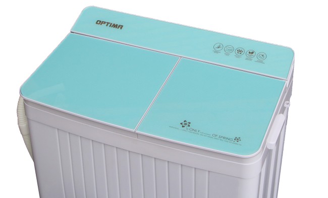 Стиральная машина Optima МСП-50СТ белое стекло/сиреневые цветы