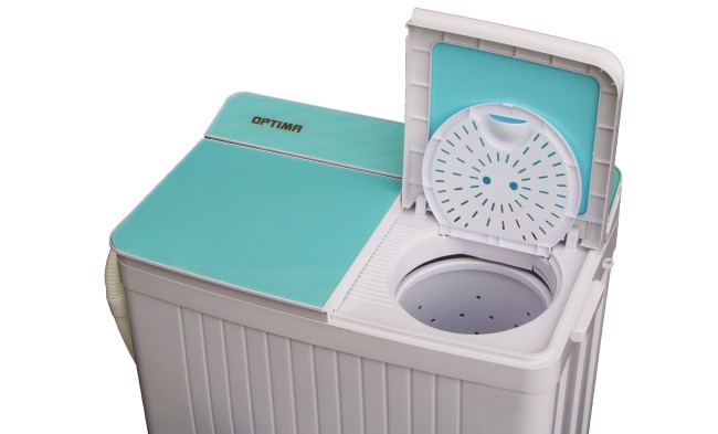 Стиральная машина Optima МСП-50СТ белое стекло/сиреневые цветы