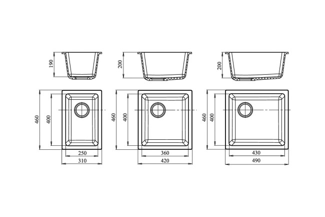 Кухонная мойка Ewigstein EW-4540 1-чаша 490*460 серый металлик