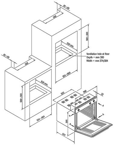 Встраиваемый газовый духовой шкаф Zigmund & Shtain BN 20.504 W