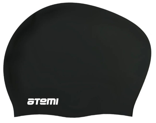Шапочка для плавания Atemi LC-02 силикон, д/длин.волос, черный