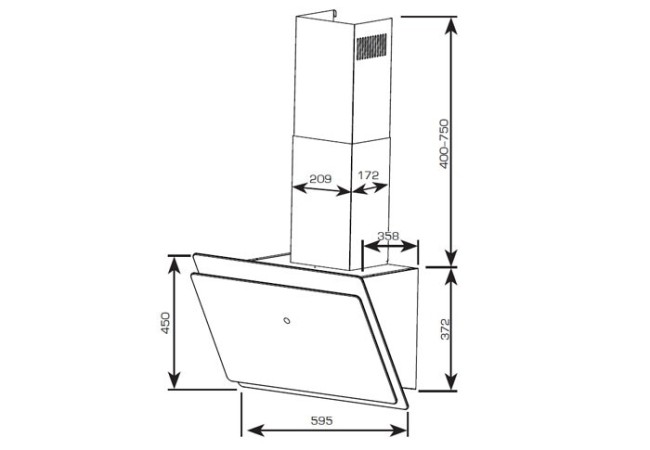 Каминная вытяжка Centek CT-1830-60 Black
