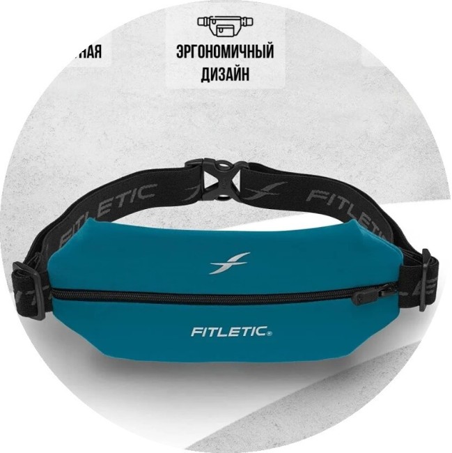 Беговая сумка на пояс Fitletic Mini Sport Belt морская волна/черная молния Беговая сумка на пояс Fitletic Mini Sport Belt морская волна/черная молния