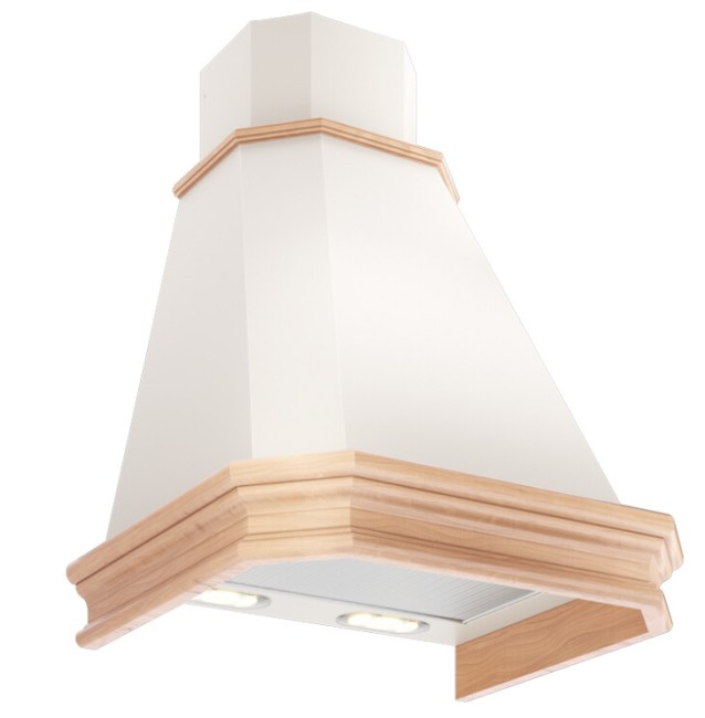 Каминная вытяжка Elikor Пергола 60П-650-П3Л бежевый/дуб неокрашенный съемное