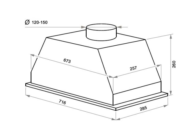 Встраиваемая вытяжка Maunfeld Urania 74 нержавейка Встраиваемая вытяжка Maunfeld Urania 74 нержавейка