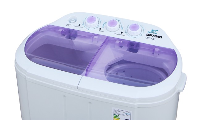 Стиральная машина Optima МСП-35 белая крышка/фиолетовые окна
