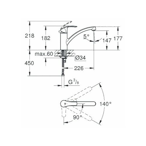 Смеситель для кухни Grohe Eurosmart 30260002