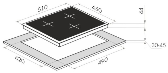 Встраиваемая электрическая варочная панель Maunfeld EVCE 453.D-BK