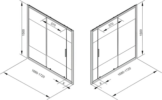 Душевая шторка Aquanet Practic AE10-B-170H150U-CP + AE10-F-70H150U-CP (254251) Душевая шторка Aquanet Practic AE10-B-170H150U-CP + AE10-F-70H150U-CP (254251)