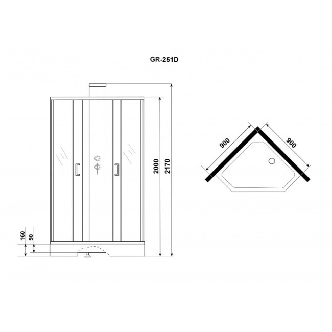 Душевая кабина Niagara GR251D Душевая кабина Niagara GR251D