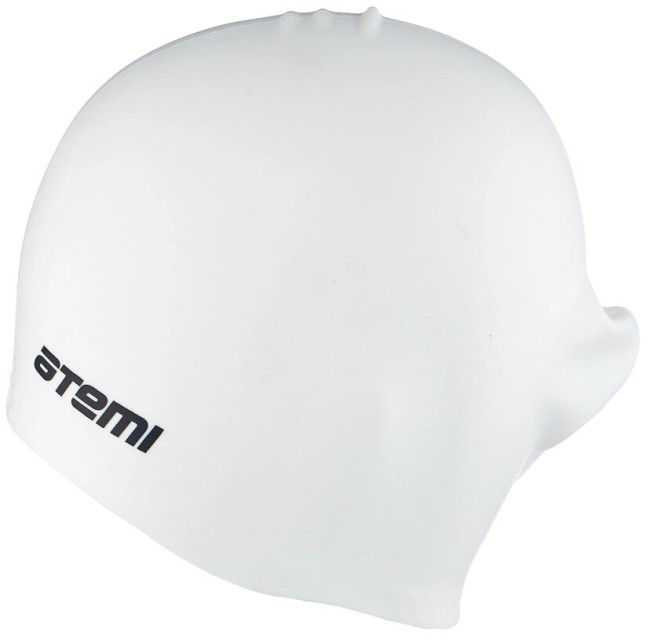Шапочка для плавания Atemi LC-01 силикон, д/длин.волос, белый