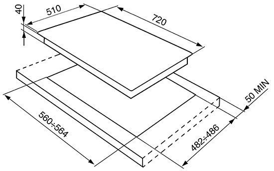 Встраиваемая газовая варочная панель Smeg PV175S2