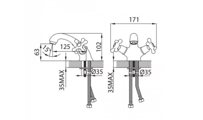Смеситель для раковины Milardo Bosfor BO19017BW4 MI Смеситель для раковины Milardo Bosfor BO19017BW4 MI