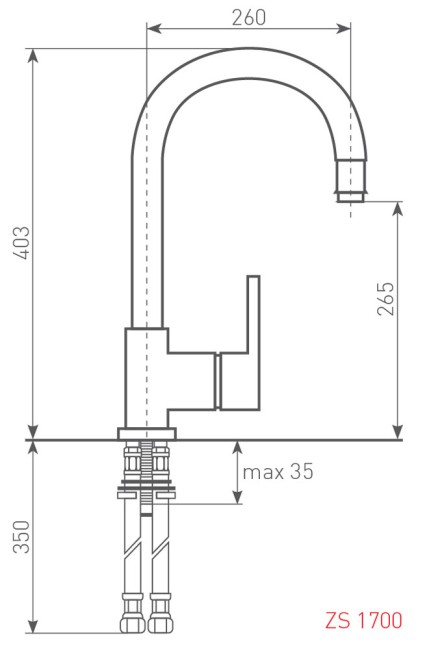 Смеситель для мойки Zigmund & Shtain ZS 1700 каменная соль