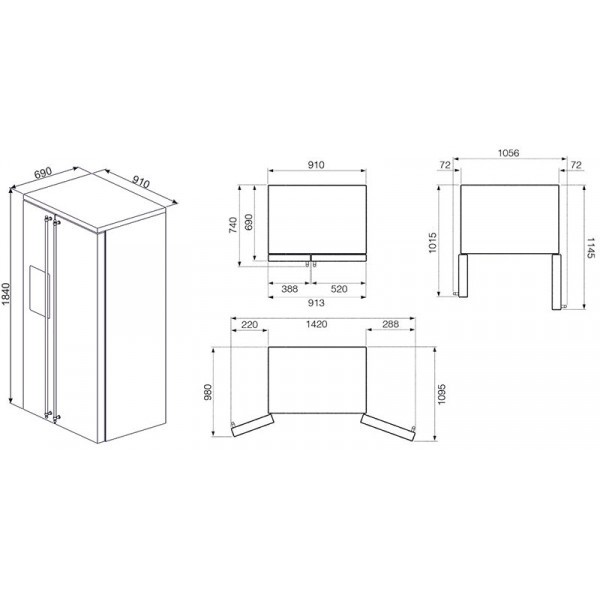 Холодильник Smeg SBS8004PO
