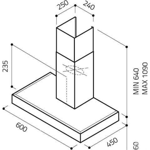 Каминная вытяжка Elica Spot NG H6 IX/A/60