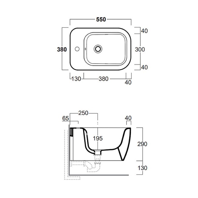 Биде Simas HE19bia