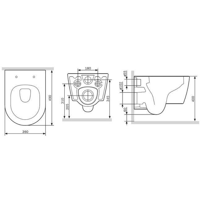 Унитаз подвесной AM.PM Func C8F1700MBSC