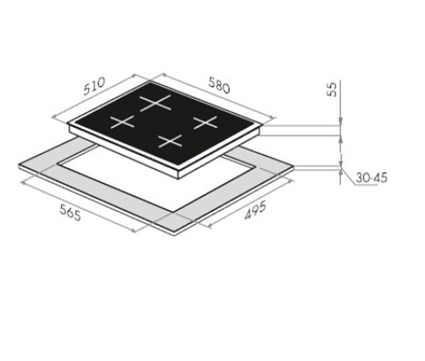 Встраиваемая комбинированная варочная панель Maunfeld CEHE 64.3EB/KG