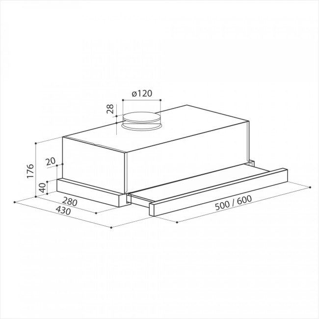 Встраиваемая вытяжка Lex Hubble G 2M 600 White