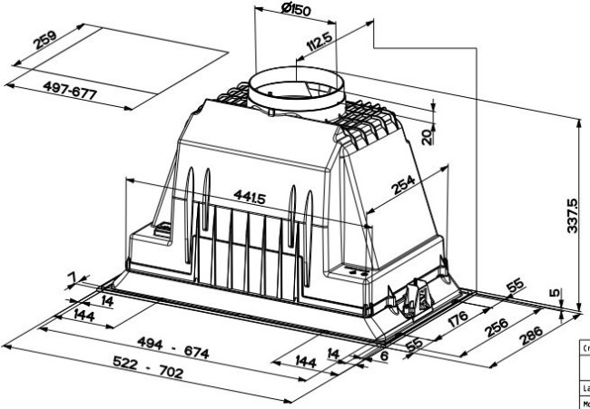 Встраиваемая вытяжка Faber INKA PLUS HCS BK A52 (305.0628.322) Встраиваемая вытяжка Faber INKA PLUS HCS BK A52 (305.0628.322)