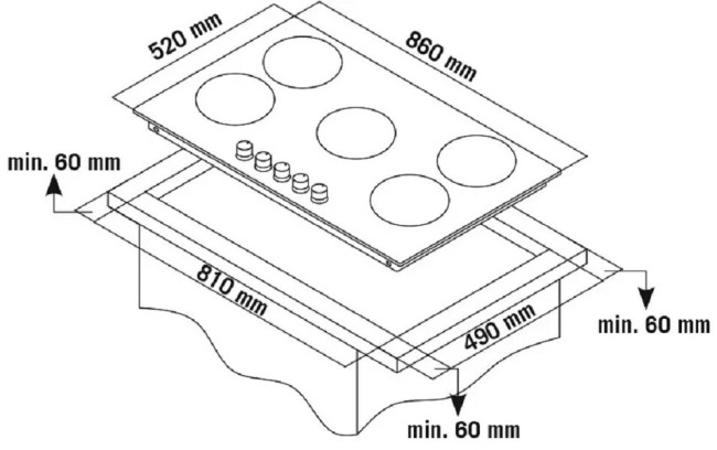 Встраиваемая газовая варочная панель Simfer H90W51M572