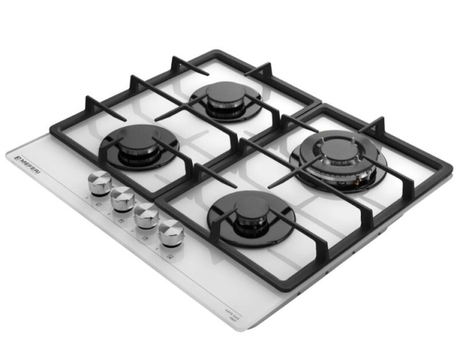 Встраиваемая газовая варочная панель Meferi MGH604WH GLASS Power
