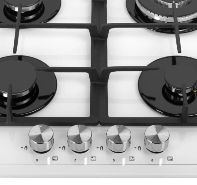 Встраиваемая газовая варочная панель Meferi MGH604WH GLASS Power
