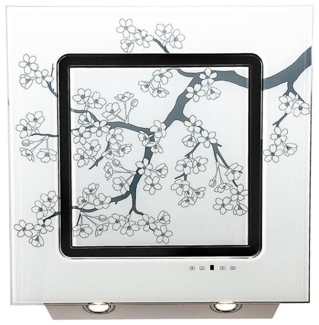 Каминная вытяжка Elikor Оникс Art 90 белый/сакура