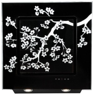 Каминная вытяжка Elikor Оникс Art 90 черный/сакура