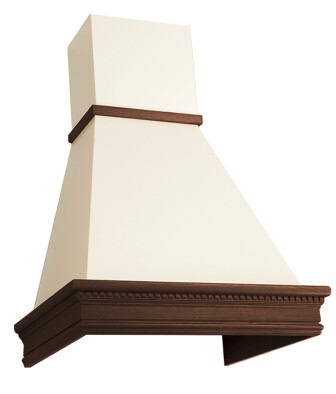 Каминная вытяжка Elikor Кантри Вилла 90 бежевый/бук светло-коричневый