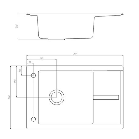Кухонная мойка Aquaton Делия 78 (1A715132DE210) графит Кухонная мойка Aquaton Делия 78 (1A715132DE210) графит