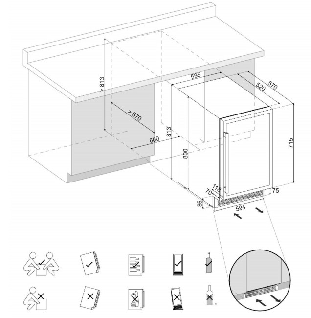 Винный шкаф Dunavox DAUF-40.138B
