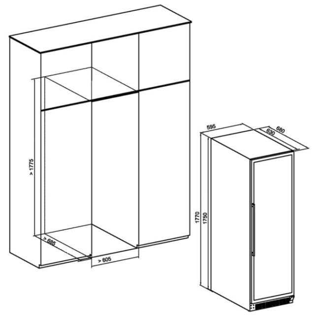 Встраиваемый винный шкаф Maunfeld MBWC-415D171