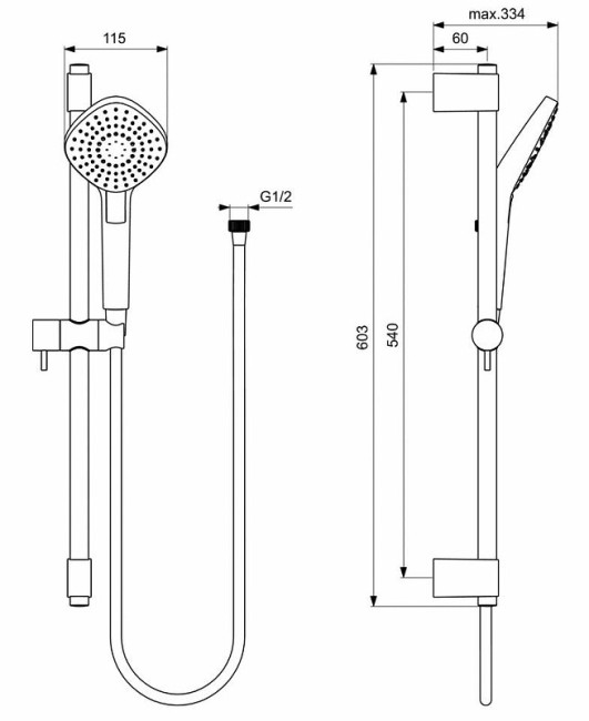 Душевой гарнитур Ideal Standard Idealrain Evo Jet Diamond L3 (B2234AA)