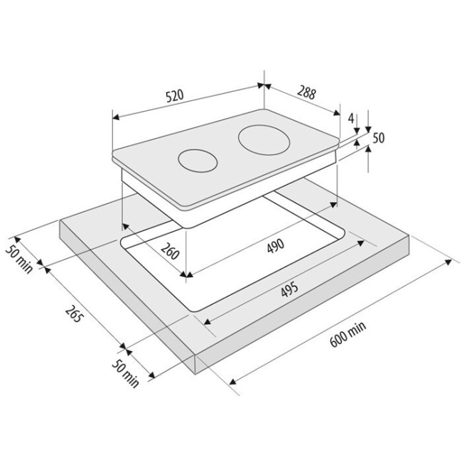 Встраиваемая индукционная варочная панель Kronasteel PIASTRA 30 BL