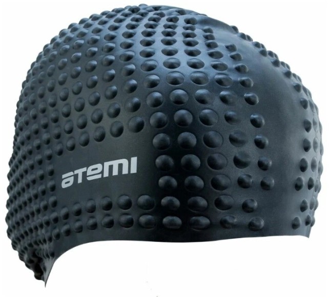 Шапочка для плавания Atemi BS20, силикон (бабл), черный