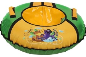 Тюбинг Ника ТБ1КР-70/С2 зеленый/желтый с рисунком Сокровища NIKA-KIDS