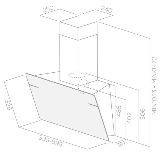 Каминная вытяжка Elica L'essenza BL/A/60