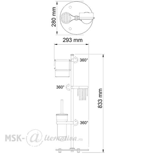 Стойка комбинированная настенная WasserKraft K-1246 темная бронза Стойка комбинированная настенная WasserKraft K-1246 темная бронза