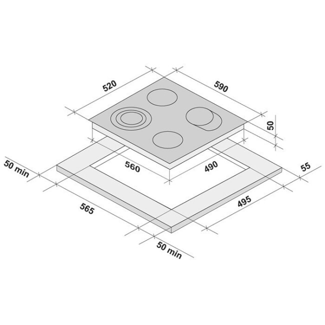 Встраиваемая электрическая варочная панель Krona BRILLARE 60 BL Встраиваемая электрическая варочная панель Krona BRILLARE 60 BL